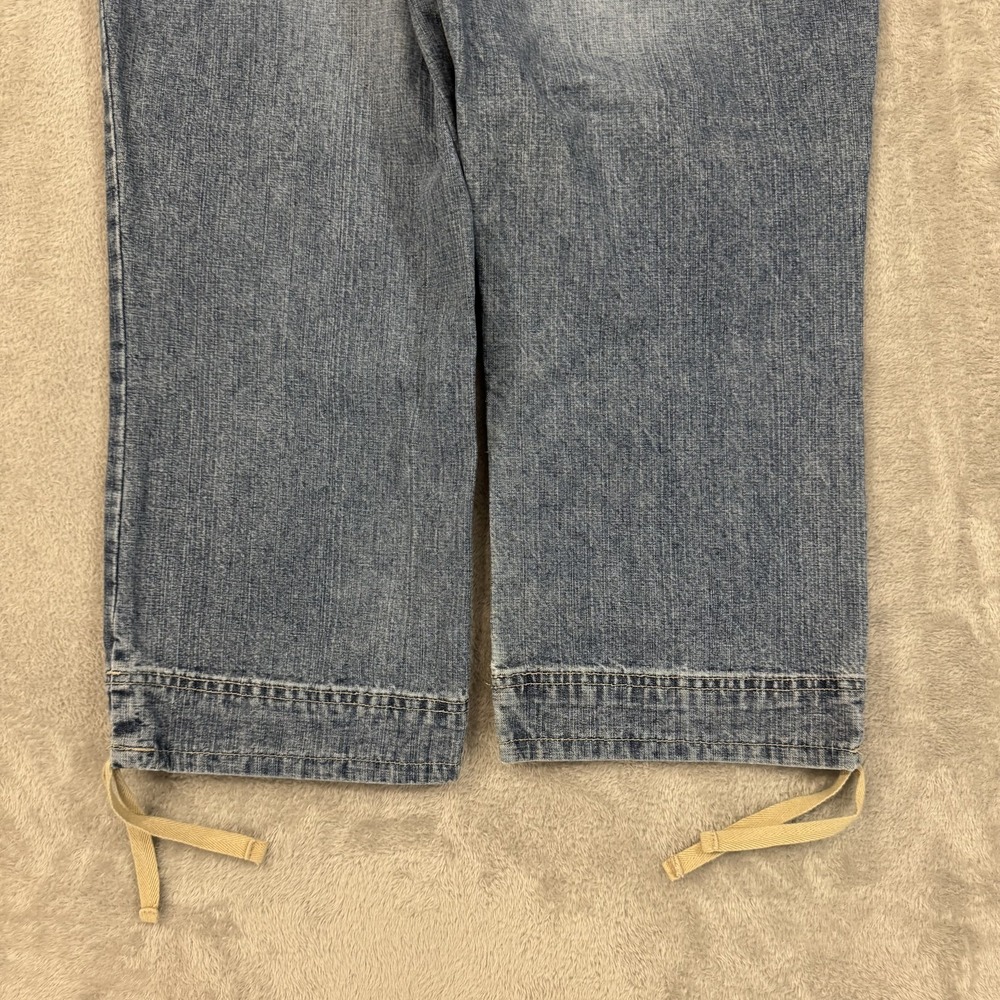 Vintage Hydraulic Jeans Womens 11/12 Wide Leg Capri 90s 2000s Y2K Drawstring - Picture 10 of 16